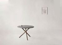 Billede af Eberhart Furniture Daphne Coffee Table Ø: 65 cm - Dark Concrete/Dark Oak
