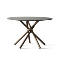 Billede af Eberhart Furniture Hector 120 Dining Table Ø: 120 cm - Dark Concrete/Dark Oak