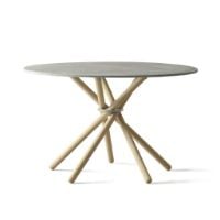 Billede af Eberhart Furniture Hector 120 Dining Table Ø: 120 cm - Light Concrete/Light Oak