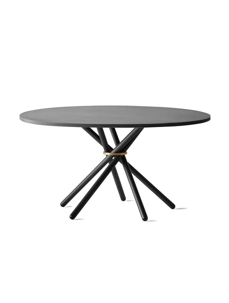 Billede af Eberhart Furniture Hector 140 Dining Table Ø: 140 cm - Dark Concrete/Dark Metal