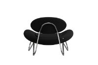 Billede af Woud Meadow Lounge Chair SH: 37 cm - Hallingdal Black/Chrome
