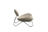 Billede af Woud Meadow Lounge Chair SH: 37 cm - Sisu Beige/Chrome