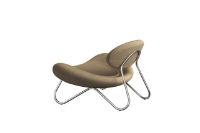 Billede af Woud Meadow Lounge Chair SH: 37 cm - Ecriture Beige/Chrome