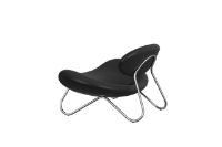 Billede af Woud Meadow Lounge Chair SH: 37 cm - Dunes Leather Black/Chrome
