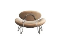 Billede af Woud Meadow Lounge Chair SH: 37 cm - Duet Leather Brown/Chrome