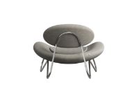 Billede af Woud Meadow Lounge Chair SH: 37 cm - Alpine Grey/Chrome