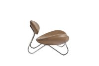 Billede af Woud Meadow Lounge Chair SH: 37 cm - Envy Leather Nougat/Chrome