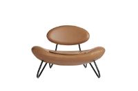 Billede af Woud Meadow Lounge Chair SH: 37 cm - Envy Leather Cognac/Black