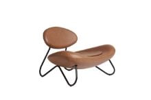 Billede af Woud Meadow Lounge Chair SH: 37 cm - Nuance Leather Walnut/Black