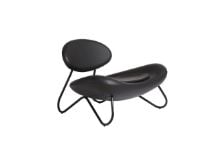 Billede af Woud Meadow Lounge Chair SH: 37 cm - Savanne Leather Black/Black