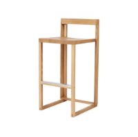 Billede af Kristina Dam Studio Outline Bar Chair SH: 75 cm - Lacquered Oak/Brushed Aluminium 