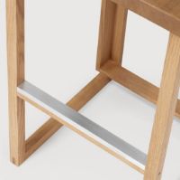 Billede af Kristina Dam Studio Outline Bar Chair SH: 75 cm - Lacquered Oak/Brushed Aluminium 