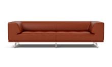 Billede af Fredericia Furniture 4511 Delphi 3 Pers. Sofa L: 240 cm - Læder Cera 905 Russet Brown/Børstet Aluminium