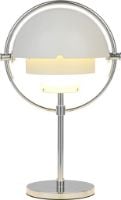 Billede af GUBI Multi-Lite Portable Lampe H: 30 cm - Chrome/White Semi Matt