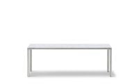 Billede af Fredericia Furniture 6615 Piloti Alu Sofabord 120x39x41 cm - White Carrara/Poleret Aluminium
