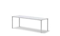 Billede af Fredericia Furniture 6615 Piloti Alu Sofabord 120x39x41 cm - White Carrara/Poleret Aluminium