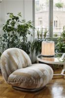 Billede af GUBI Model 597 Table Lamp H: 29 cm - Polished Aluminium/Cream Fringe