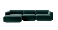 Billede af &Tradition Develius 3 Pers. Sofa med lav arm og Venstrevendt Chaiselong L: 309 cm - Ritz 6726 Dark Green