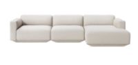 Billede af &Tradition Develius 3 Pers. Sofa med lav arm og Højrevendt Chaiselong L: 309 cm - Linara Stone 2494/266