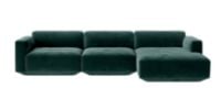 Billede af &Tradition Develius 3 Pers. Sofa med lav arm og Højrevendt Chaiselong L: 309 cm - Ritz 6726 Dark Green