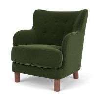 Billede af Audo Copenhagen Constance Lounge Chair SH: 43,6 cm - Walnut/Grand Mohair 8205
