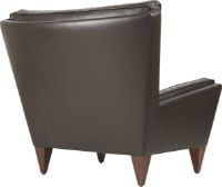 Billede af GUBI V11 Lounge Chair SH: 41 cm Fully Upholstered - Solid American Walnut/Smooth Leather Coffee 