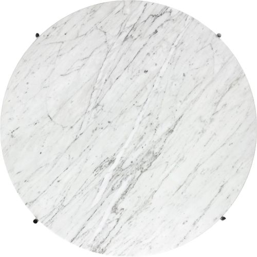 GUBI TS Coffee Table Ø: 80 cm - Polished Steel/White Carrara Marble  