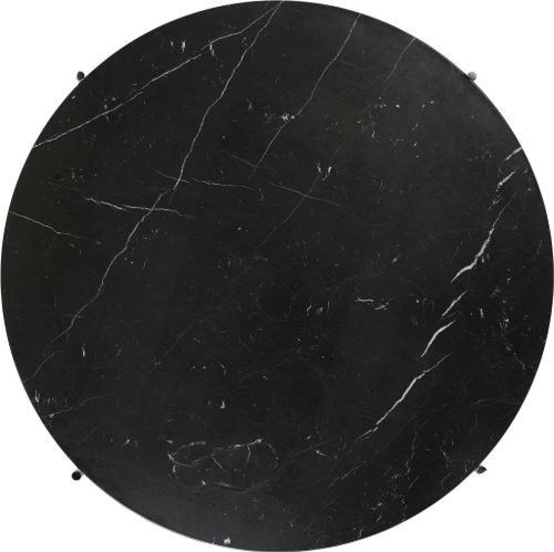 GUBI TS Coffee Table Ø: 80 cm - Polished Steel/Black Marquina Marble