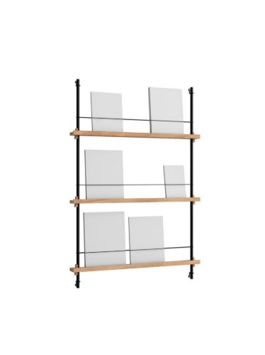 Moebe Magazine Shelving 123x85 cm - Oak/Black