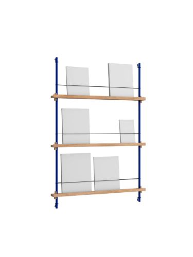 Moebe Magazine Shelving 123x85 cm - Oak/Deep Blue