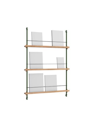 Moebe Magazine Shelving 123x85 cm - Oak/Pine Green