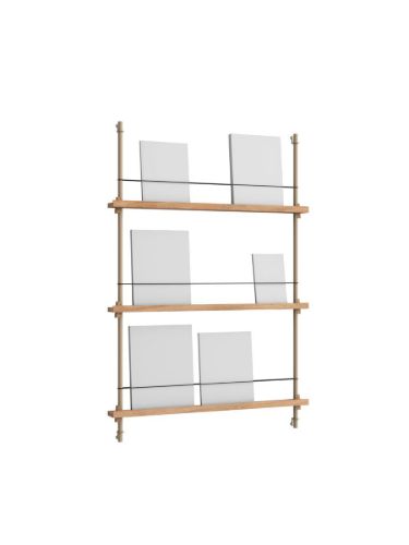Moebe Magazine Shelving 123x85 cm - Oak/Warm Grey