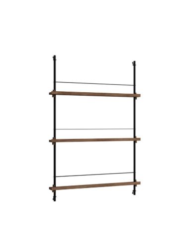 Moebe Magazine Shelving 123x85 cm - Smoked Oak/Black