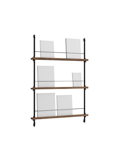 Moebe Magazine Shelving 123x85 cm - Smoked Oak/Black