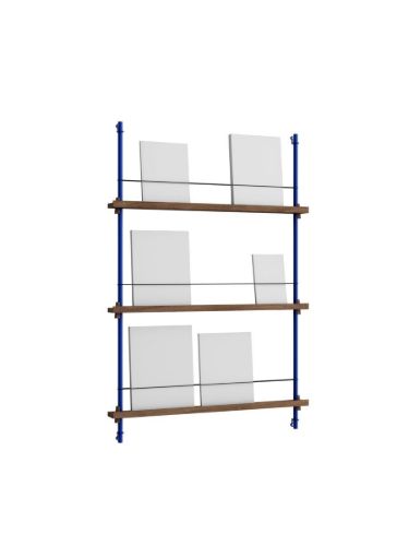 Moebe Magazine Shelving 123x85 cm - Smoked Oak/Deep Blue