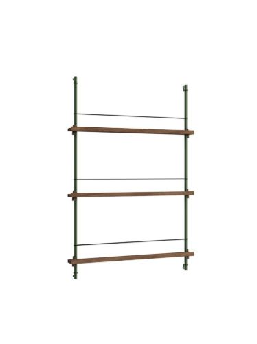 Moebe Magazine Shelving 123x85 cm - Smoked Oak/Pine Green