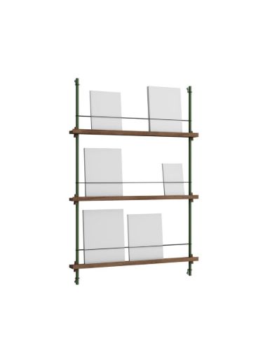 Moebe Magazine Shelving 123x85 cm - Smoked Oak/Pine Green