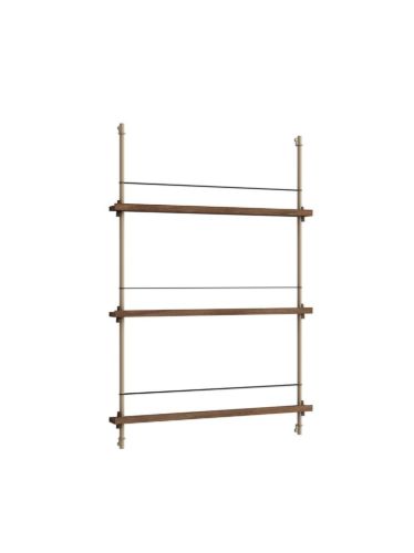 Moebe Magazine Shelving 123x85 cm - Smoked Oak/Warm Grey
