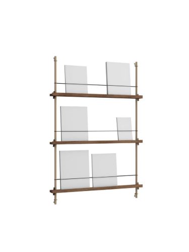Moebe Magazine Shelving 123x85 cm - Smoked Oak/Warm Grey
