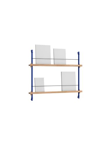 Moebe Magazine Shelving 73x85 cm - Oak/Deep Blue