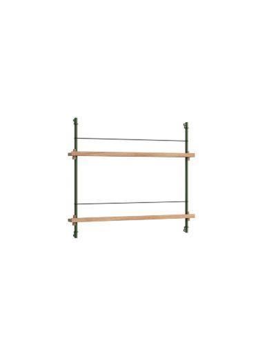 Moebe Magazine Shelving 73x85 cm - Oak/Pine Green