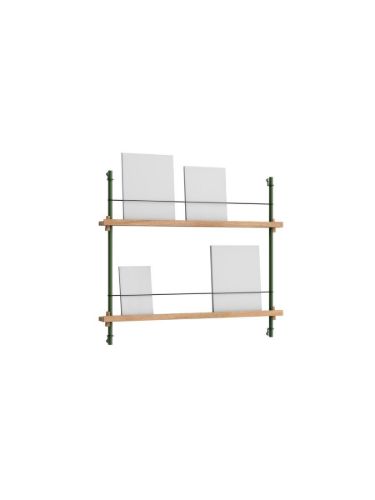 Moebe Magazine Shelving 73x85 cm - Oak/Pine Green