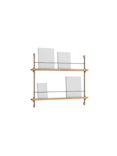 Moebe Magazine Shelving 73x85 cm - Oak/Warm Grey