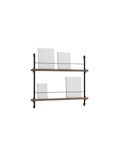 Moebe Magazine Shelving 73x85 cm - Smoked Oak/Black