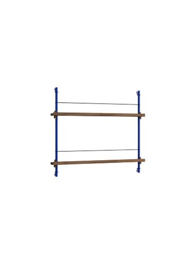 Moebe Magazine Shelving 73x85 cm - Smoked Oak/Deep Blue