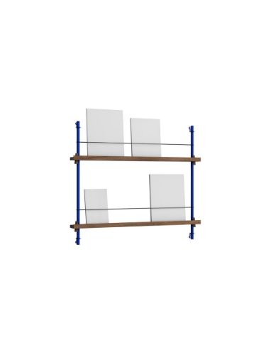 Moebe Magazine Shelving 73x85 cm - Smoked Oak/Deep Blue