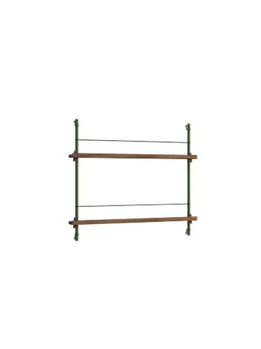 Moebe Magazine Shelving 73x85 cm - Smoked Oak/Pine Green