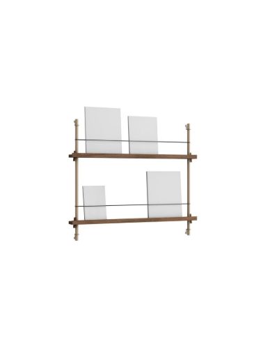 Moebe Magazine Shelving 73x85 cm - Smoked Oak/Warm Grey