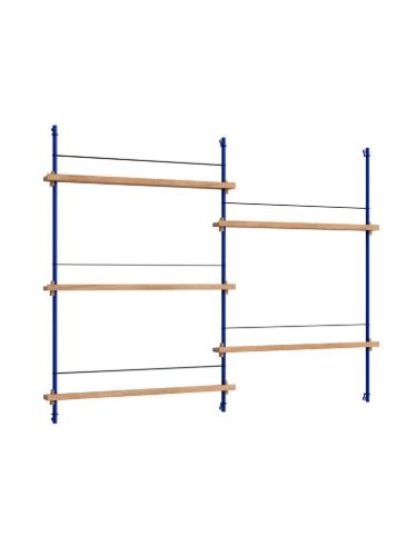 Moebe Magazine Shelving 123x162 cm - Oak/Deep Blue