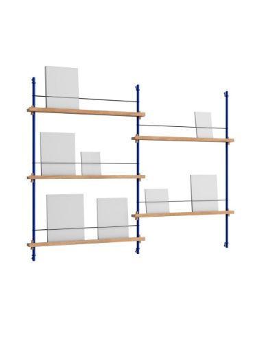 Moebe Magazine Shelving 123x162 cm - Oak/Deep Blue
